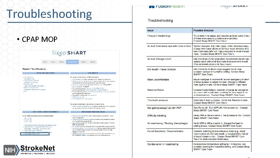 Troubleshooting • CPAP MOP 