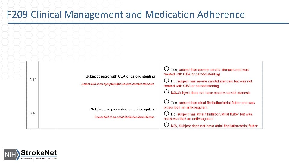 F 209 Clinical Management and Medication Adherence 