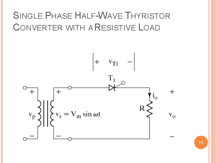 SINGLE PHASE HALF-WAVE THYRISTOR CONVERTER WITH A RESISTIVE LOAD 11 