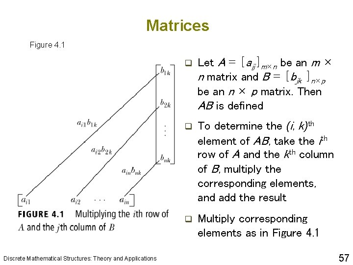 Matrices Figure 4. 1 Discrete Mathematical Structures: Theory and Applications q Let A =