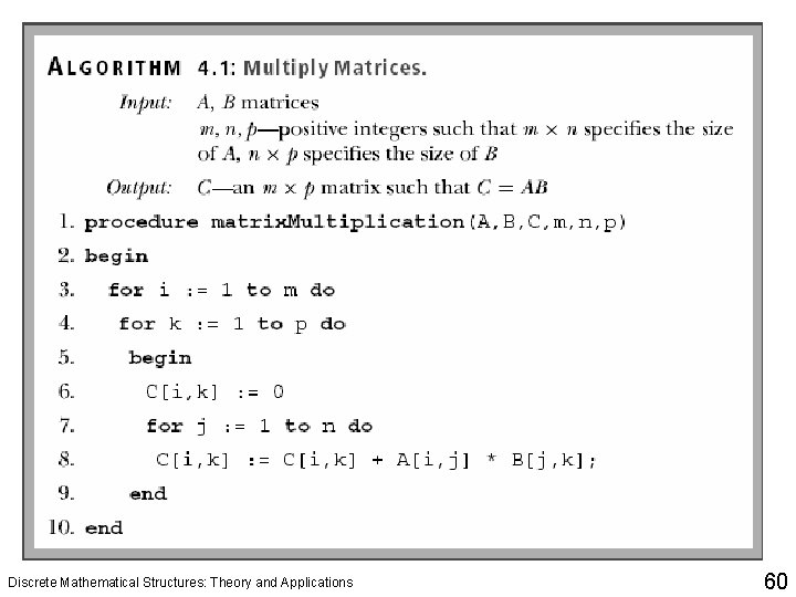 Discrete Mathematical Structures: Theory and Applications 60 