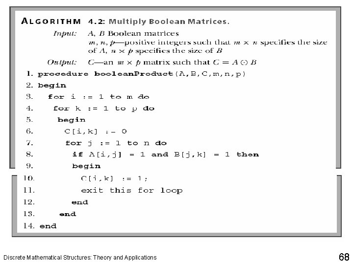 Discrete Mathematical Structures: Theory and Applications 68 