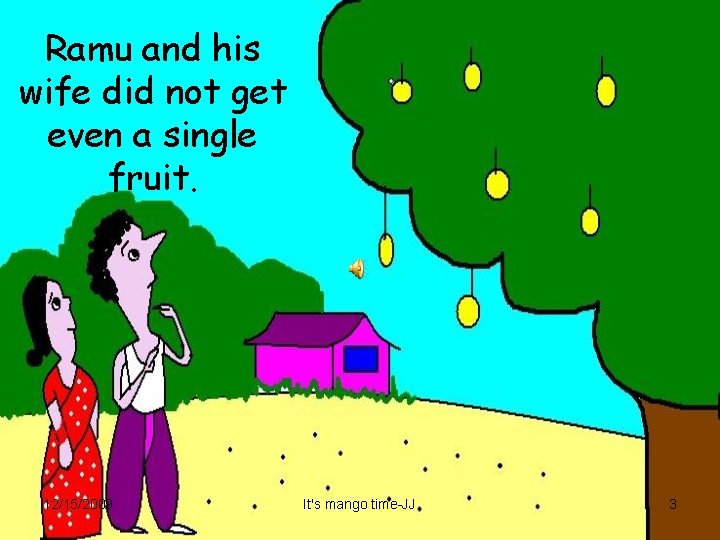 Ramu and his wife did not get even a single fruit. 12/15/2009 It's mango