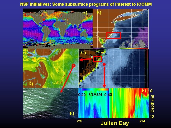 NSF Initiatives: Some subsurface programs of interest to ICOMM A) B) C) D) 0