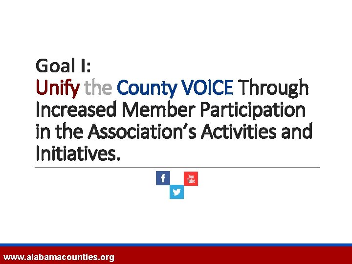 Goal I: Unify the County VOICE Through Increased Member Participation in the Association’s Activities