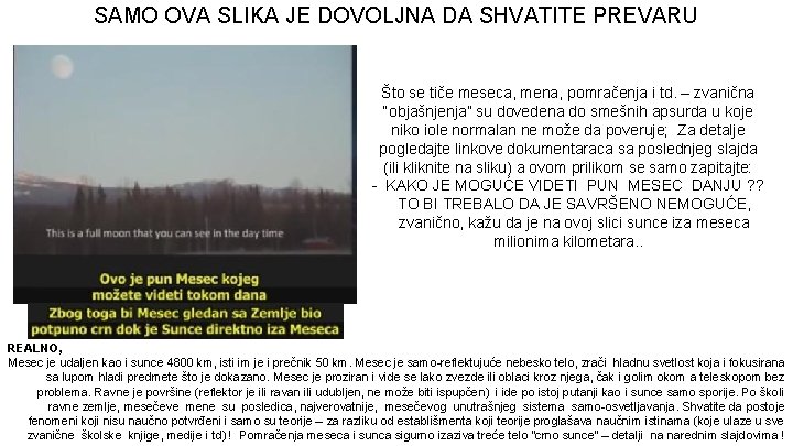 SAMO OVA SLIKA JE DOVOLJNA DA SHVATITE PREVARU Što se tiče meseca, mena, pomračenja