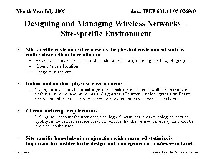 doc. : IEEE 802. 11 -05/0268 r 0 Month Year. July 2005 Designing and