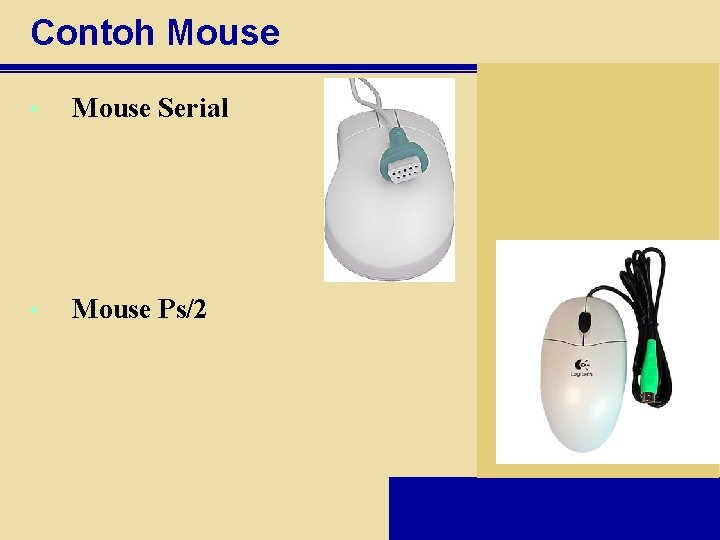 Contoh Mouse • Mouse Serial • Mouse Ps/2 