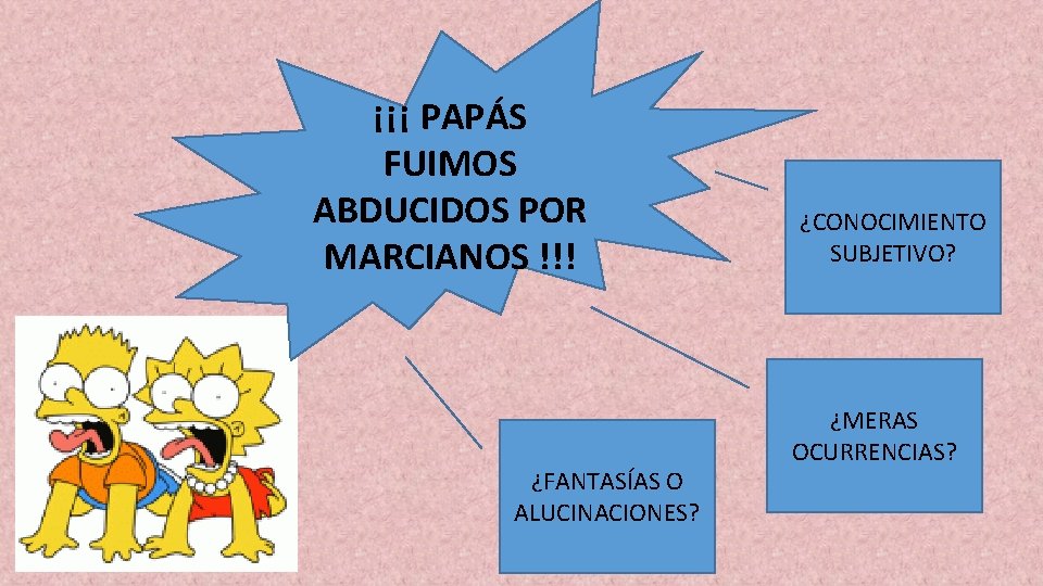 ¡¡¡ PAPÁS FUIMOS ABDUCIDOS POR MARCIANOS !!! ¿FANTASÍAS O ALUCINACIONES? ¿CONOCIMIENTO SUBJETIVO? ¿MERAS OCURRENCIAS?