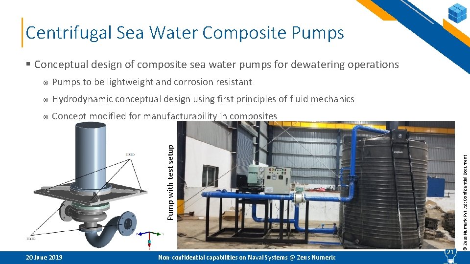 Centrifugal Sea Water Composite Pumps to be lightweight and corrosion resistant Hydrodynamic conceptual design