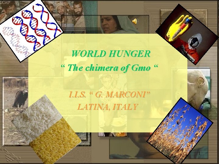 WORLD HUNGER “ The chimera of Gmo “ I. I. S. “ G. MARCONI”