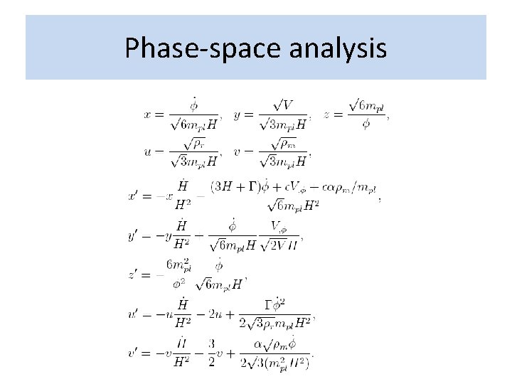 Phase-space analysis 