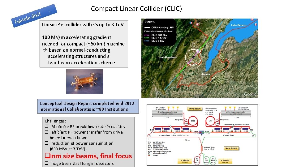 it ix d a l o Fabi Compact Linear Collider (CLIC) Linear e+e- collider