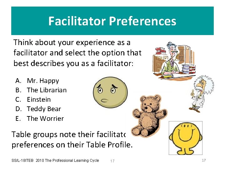 Facilitator Preferences Think about your experience as a facilitator and select the option that
