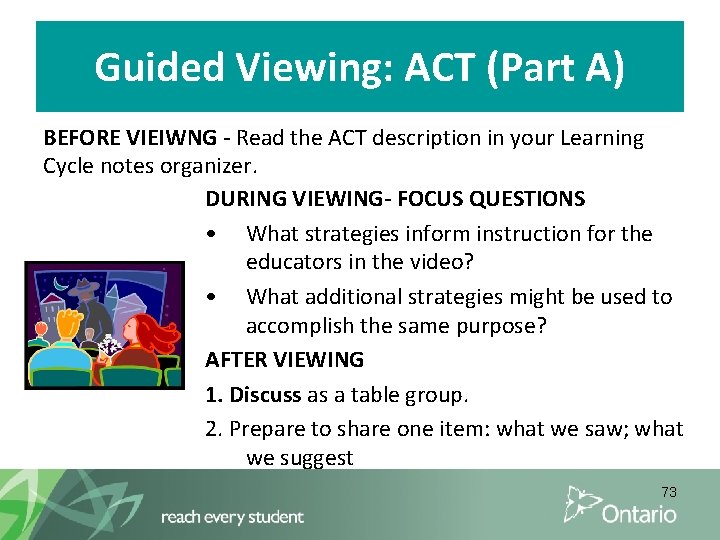 Guided Viewing: ACT (Part A) BEFORE VIEIWNG - Read the ACT description in your