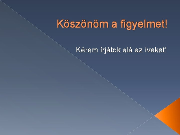 Köszönöm a figyelmet! Kérem írjátok alá az íveket! 