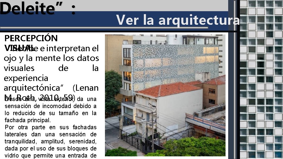 Deleite”: PERCEPCIÓN VISUAL e interpretan el “Recibe ojo y la mente los datos visuales