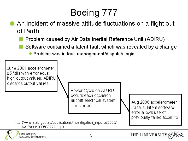 Boeing 777 An incident of massive altitude fluctuations on a flight out of Perth