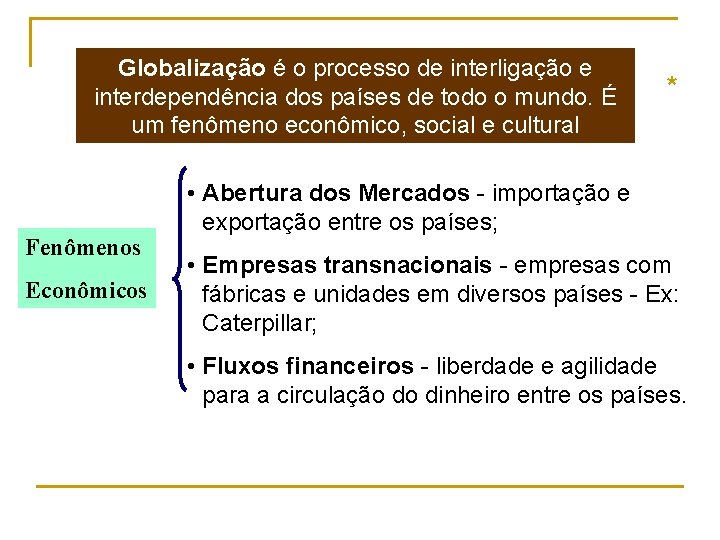 Globalização é o processo de interligação e interdependência dos países de todo o mundo.