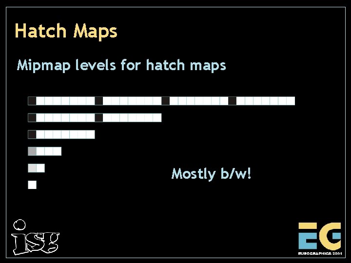 Hatch Maps Mipmap levels for hatch maps Mostly b/w! 