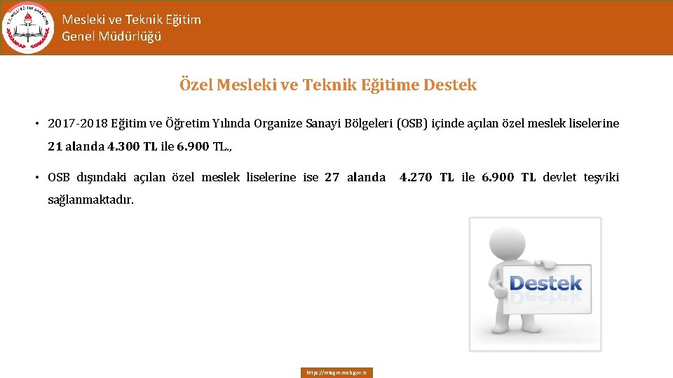 Mesleki ve Teknik Eğitim Genel Müdürlüğü Özel Mesleki ve Teknik Eğitime Destek • 2017