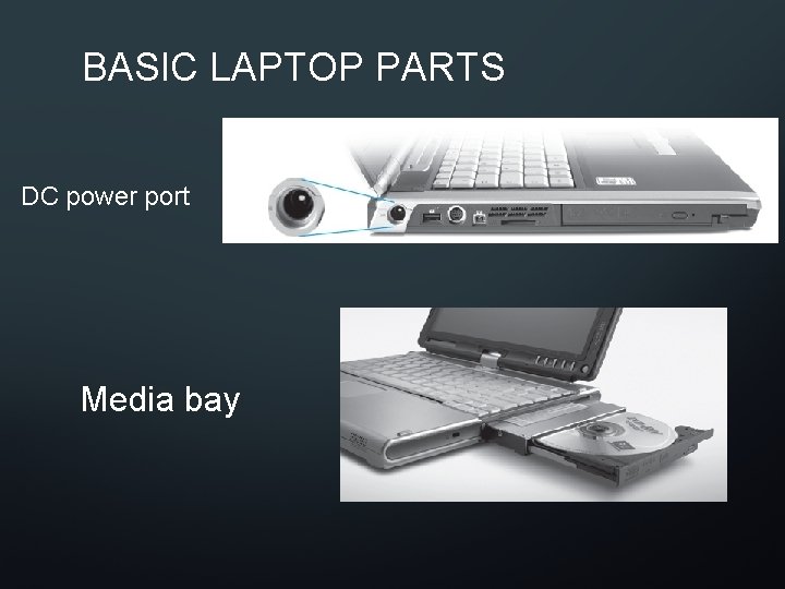 BASIC LAPTOP PARTS DC power port Media bay 
