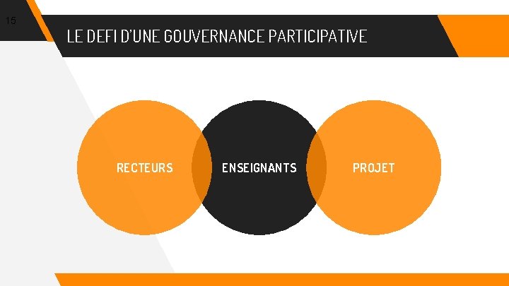 15 LE DEFI D’UNE GOUVERNANCE PARTICIPATIVE RECTEURS ENSEIGNANTS PROJET 