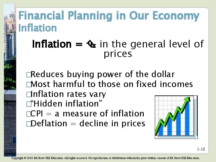 Financial Planning in Our Economy Inflation = in the general level of prices �Reduces Financial Planning in Our Economy Inflation = in the general level of prices �Reduces