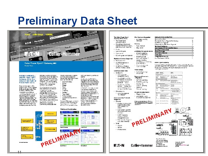 Preliminary Data Sheet 11 