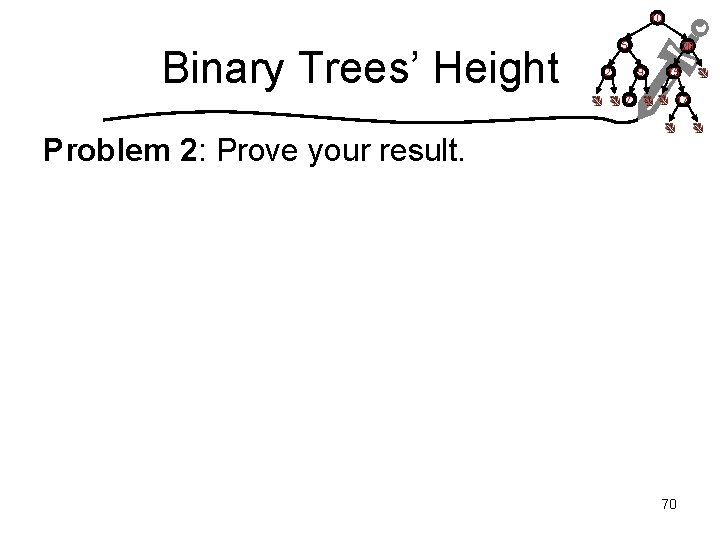 10 Binary Trees’ Height 5 2 20 9 15 7 17 Problem 2: Prove