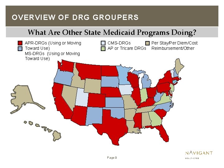 OVERVIEW OF DRG GROUPERS What Are Other State Medicaid Programs Doing? APR-DRGs (Using or