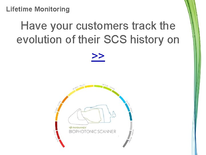 Lifetime Monitoring Have your customers track the evolution of their SCS history on >>