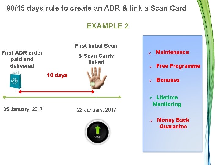 90/15 days rule to create an ADR & link a Scan Card EXAMPLE 2