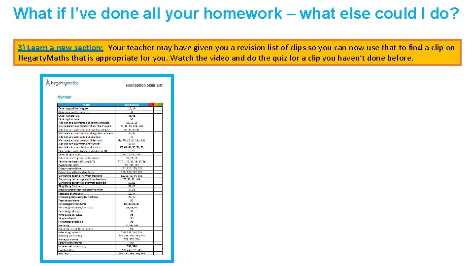 What if I’ve done all your homework – what else could I do? 3)
