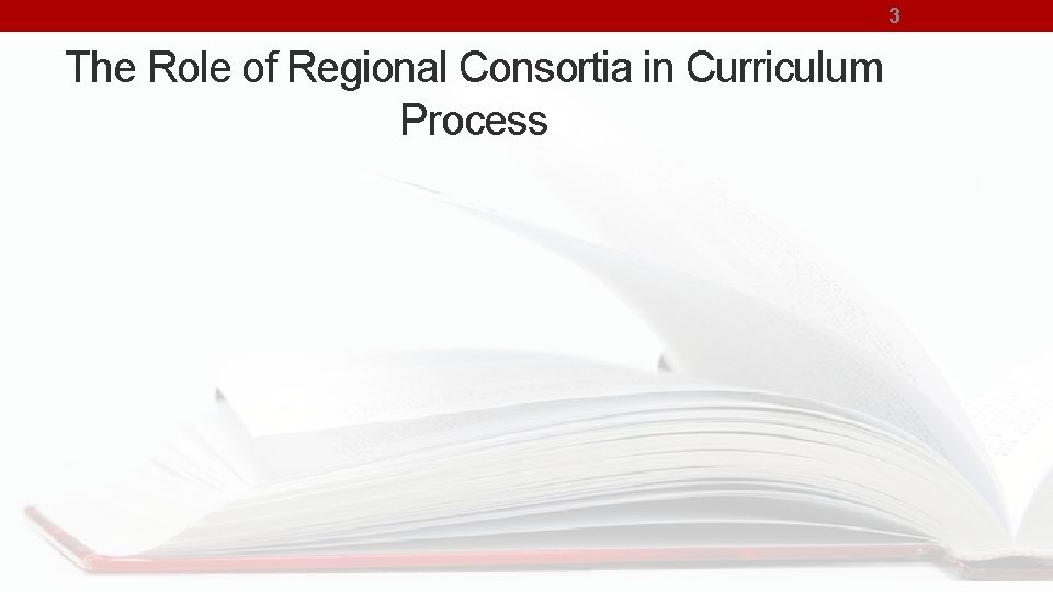 3 The Role of Regional Consortia in Curriculum Process 