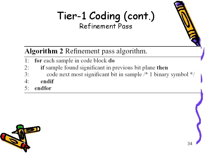 Tier-1 Coding (cont. ) Refinement Pass 34 