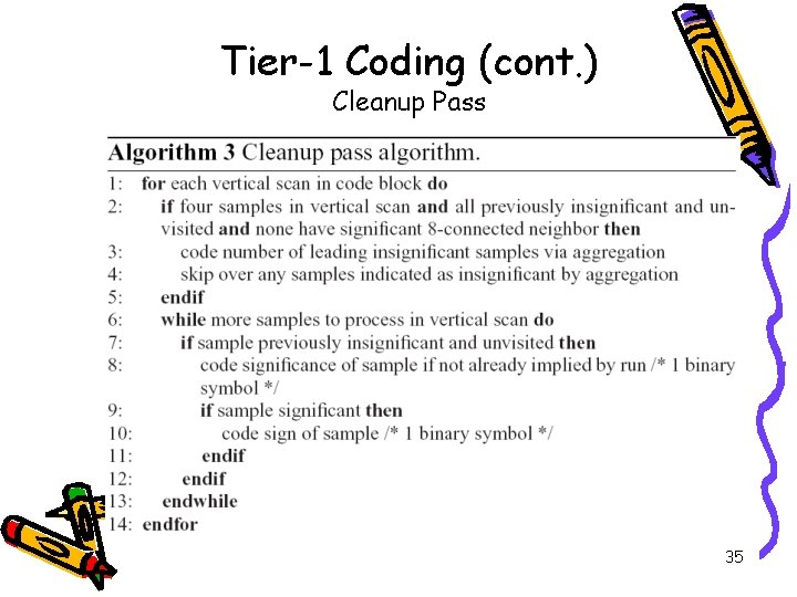 Tier-1 Coding (cont. ) Cleanup Pass 35 