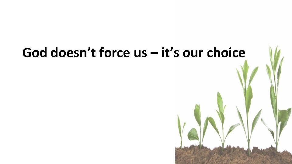 God doesn’t force us – it’s our choice 