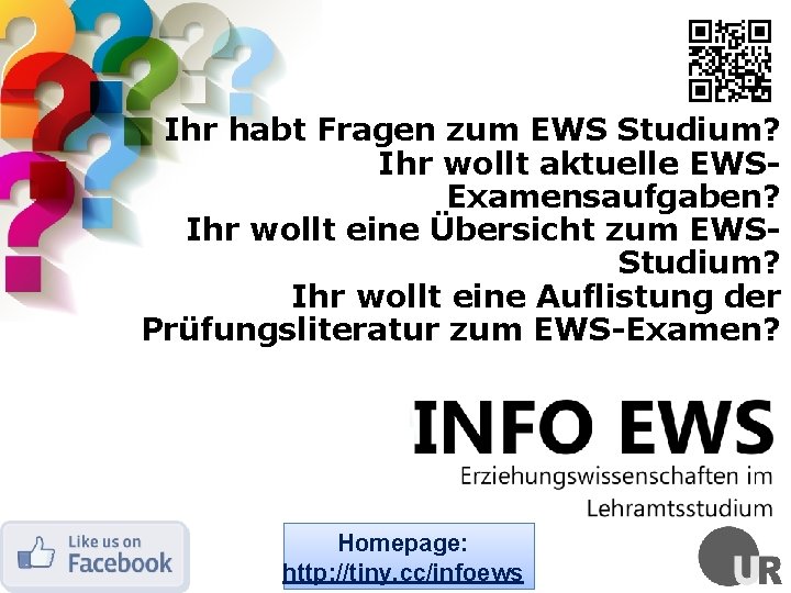 Ihr habt Fragen zum EWS Studium? Ihr wollt aktuelle EWSExamensaufgaben? Ihr wollt eine Übersicht