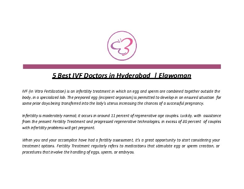 5 Best IVF Doctors in Hyderabad Elawoman IVF
