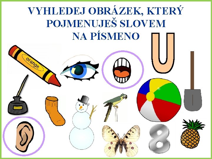 VYHLEDEJ OBRÁZEK, KTERÝ POJMENUJEŠ SLOVEM NA PÍSMENO 