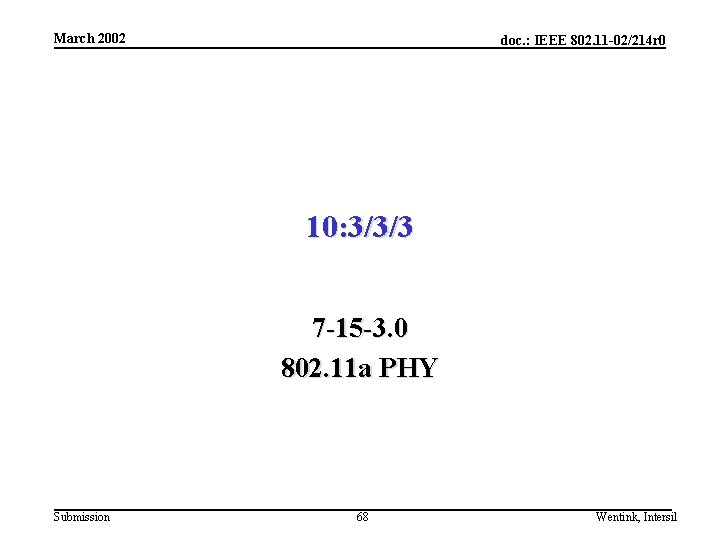 March 2002 doc. : IEEE 802. 11 -02/214 r 0 10: 3/3/3 7 -15