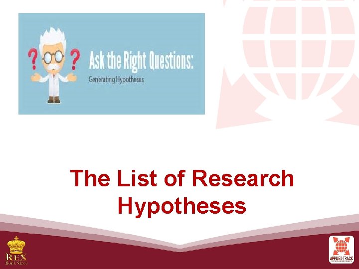 The List of Research Hypotheses 