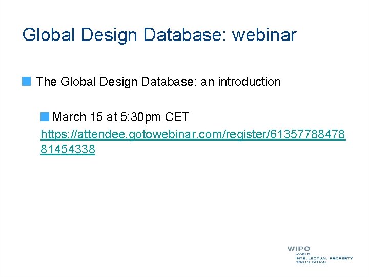 Global Design Database: webinar The Global Design Database: an introduction March 15 at 5: