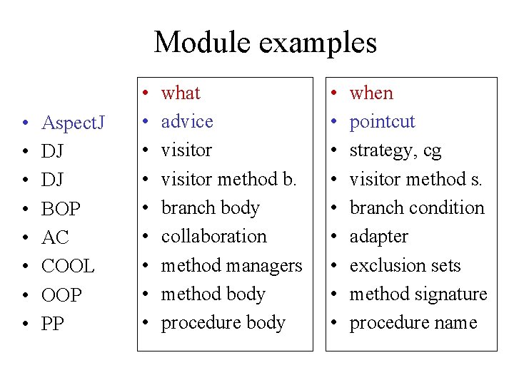 Software On Module Example Karl Lieberherr AspectOriented Software Development Idea of branches