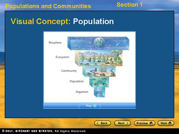 Populations and Communities Visual Concept: Population Section 1 