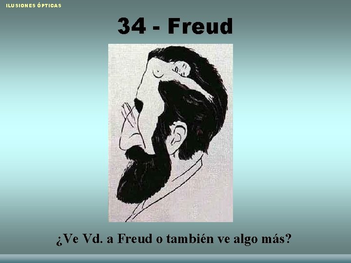 ILUSIONES ÓPTICAS 34 - Freud ¿Ve Vd. a Freud o también ve algo más?