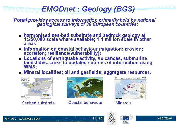 EMODnet : Geology (BGS) Portal provides access to information primarily held by national geological