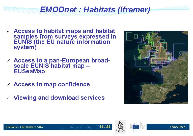 EMODnet : Habitats (Ifremer) ü Access to habitat maps and habitat samples from surveys