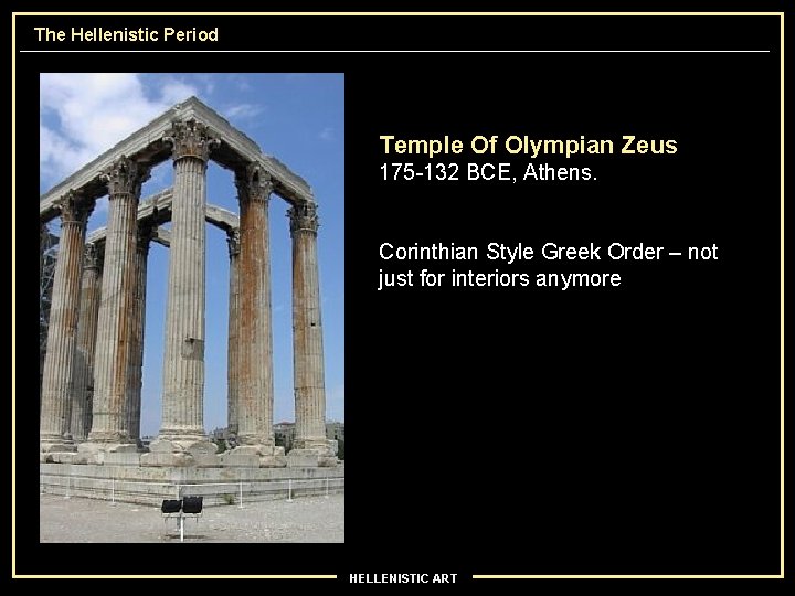 The Hellenistic Period Temple Of Olympian Zeus 175 -132 BCE, Athens. Corinthian Style Greek